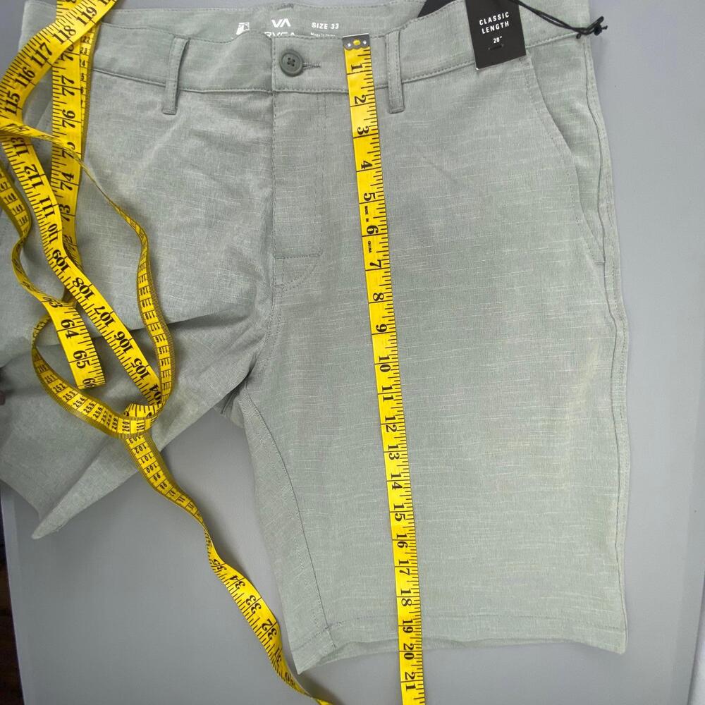 RVCA Men's Dual Purpose Light Green/Grey Shorts Trunks  - Size 33 - NWT - Picture 11 of 12